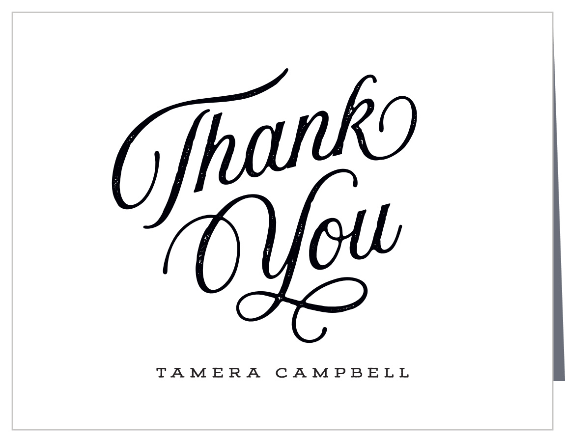 Vintage Script Graduation Thank You Cards