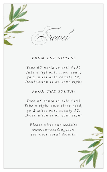Elegant Vines Direction Cards
