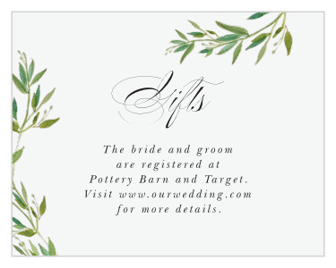 Elegant Vines Registry Cards