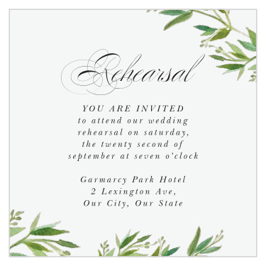 Elegant Vines Rehearsal Cards