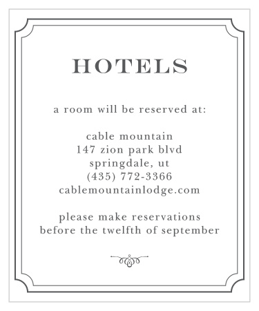 Elegant Script Accommodation Cards