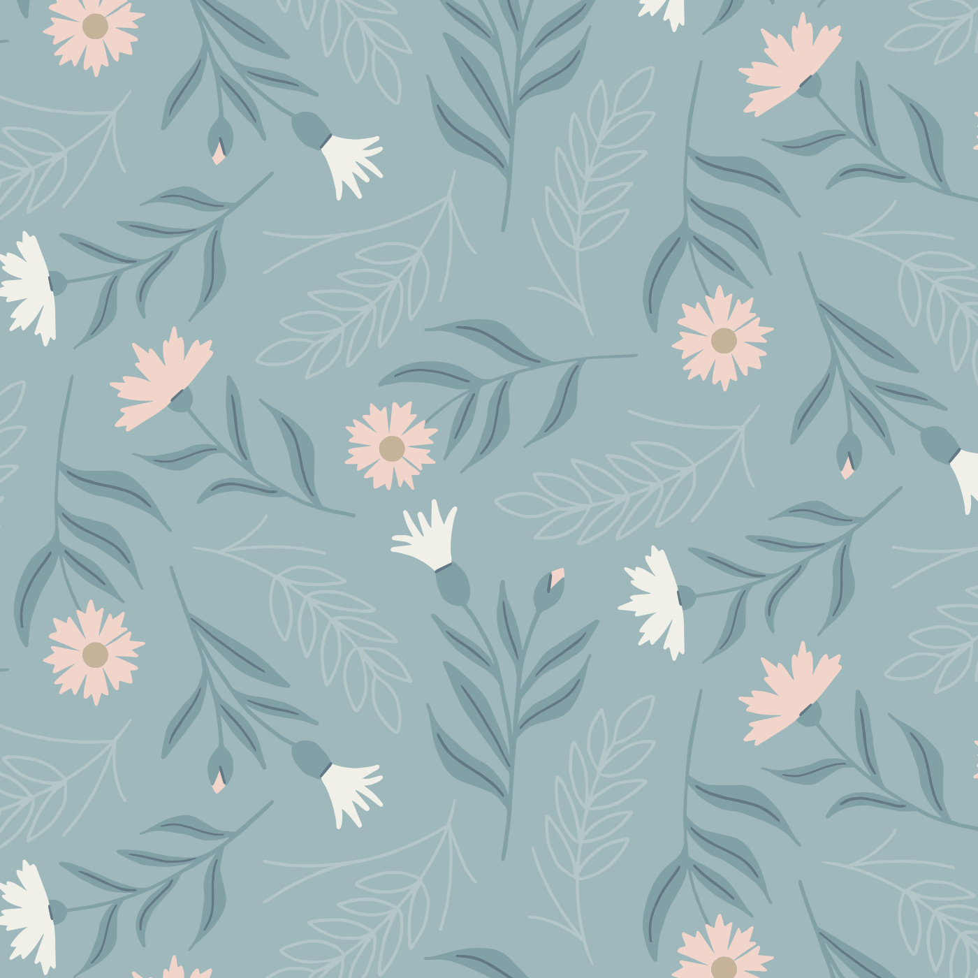 Wheat Cornflowers Wallpaper