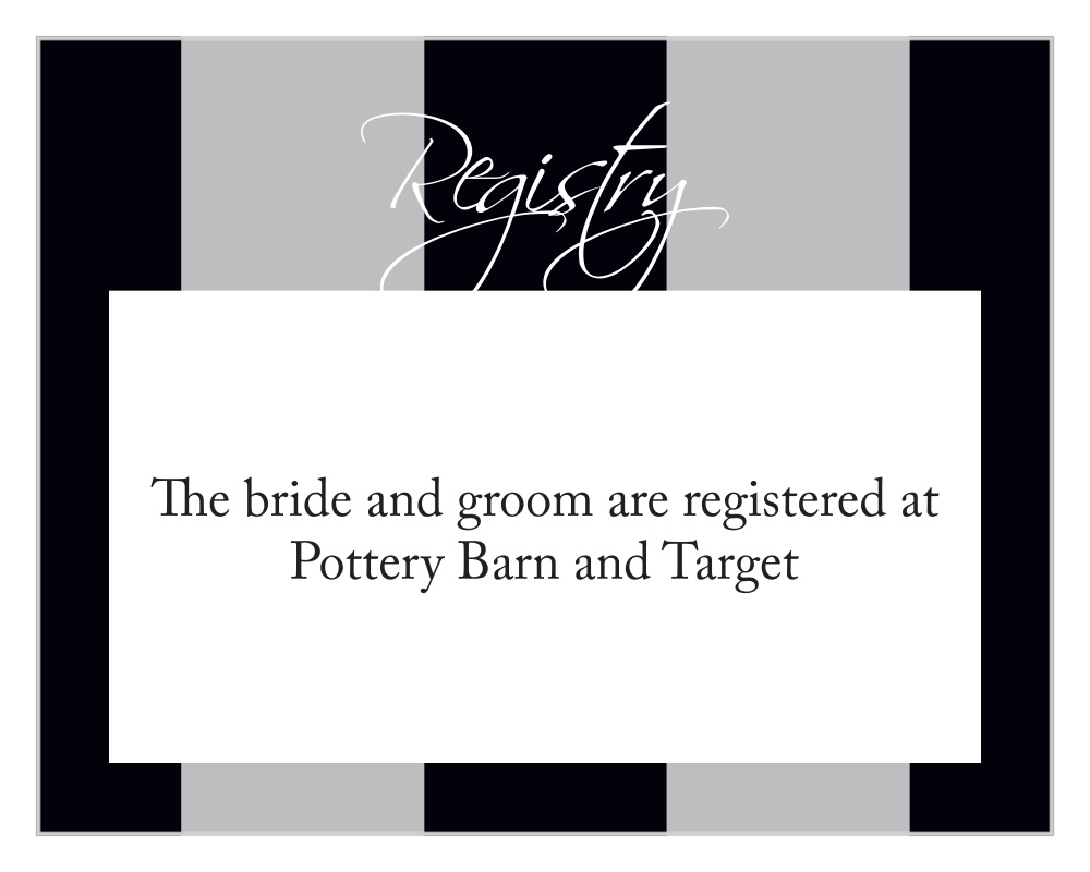 Elegant Stripes Registry Cards