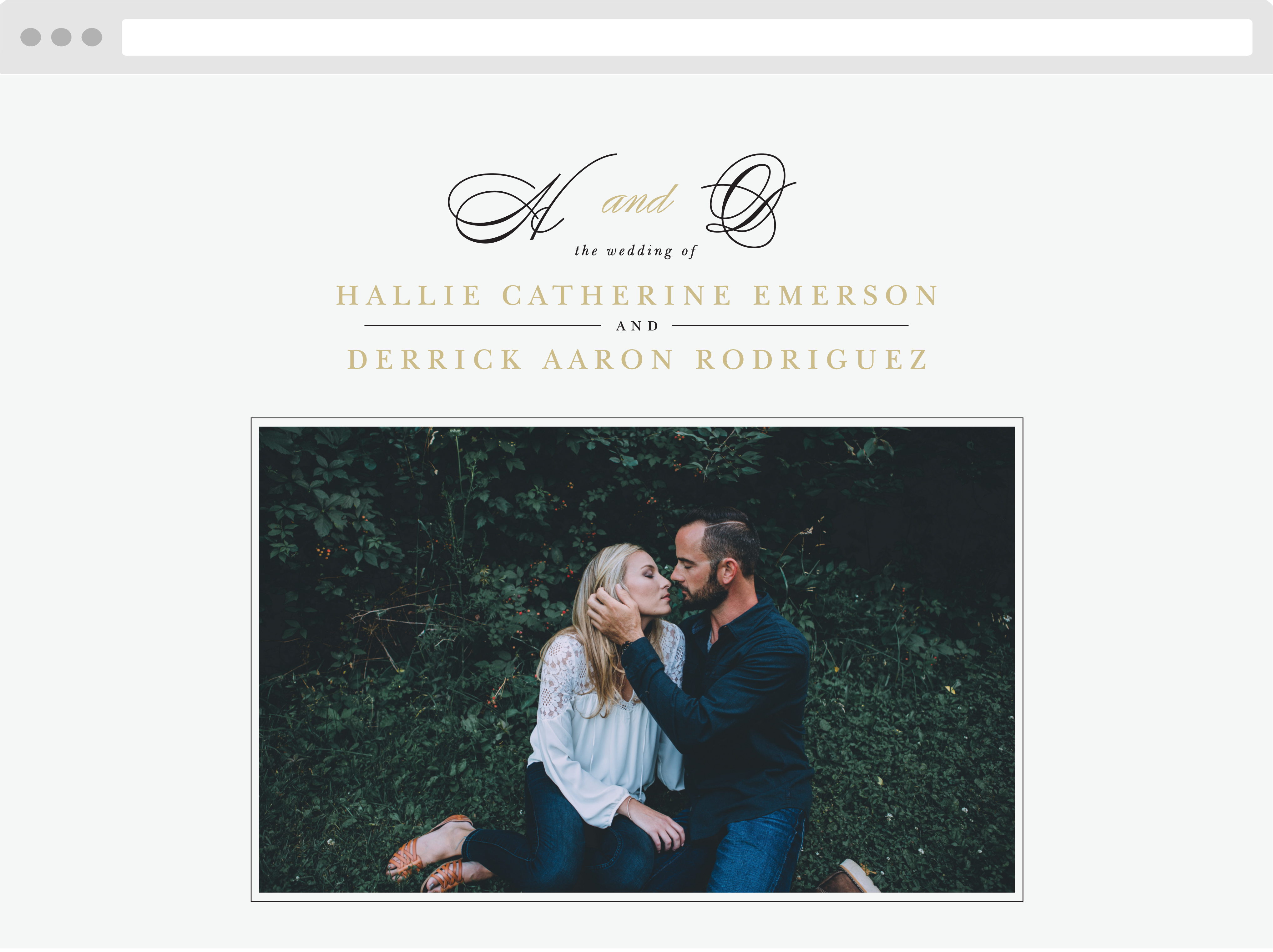 Timeless Classic Wedding Website