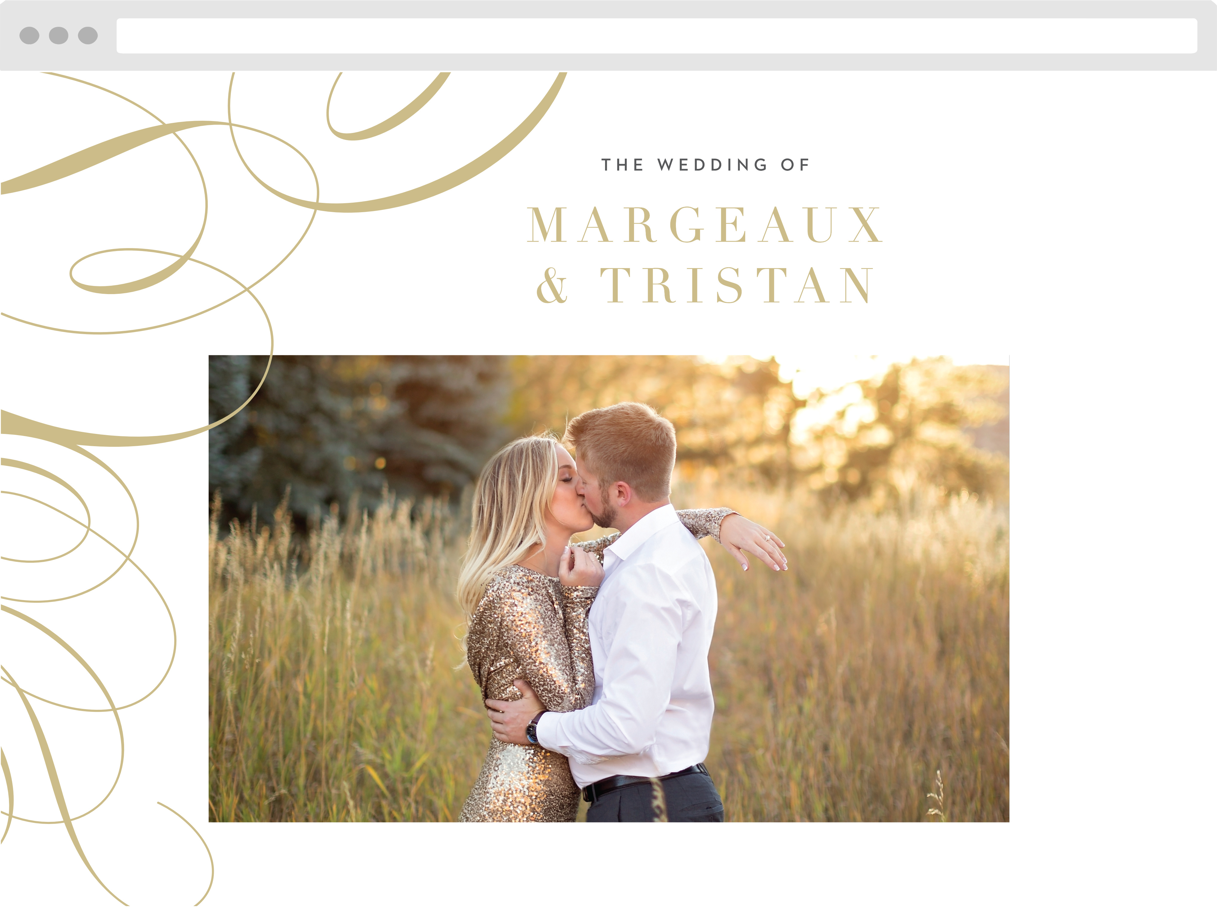 Timeless Swirls Wedding Website