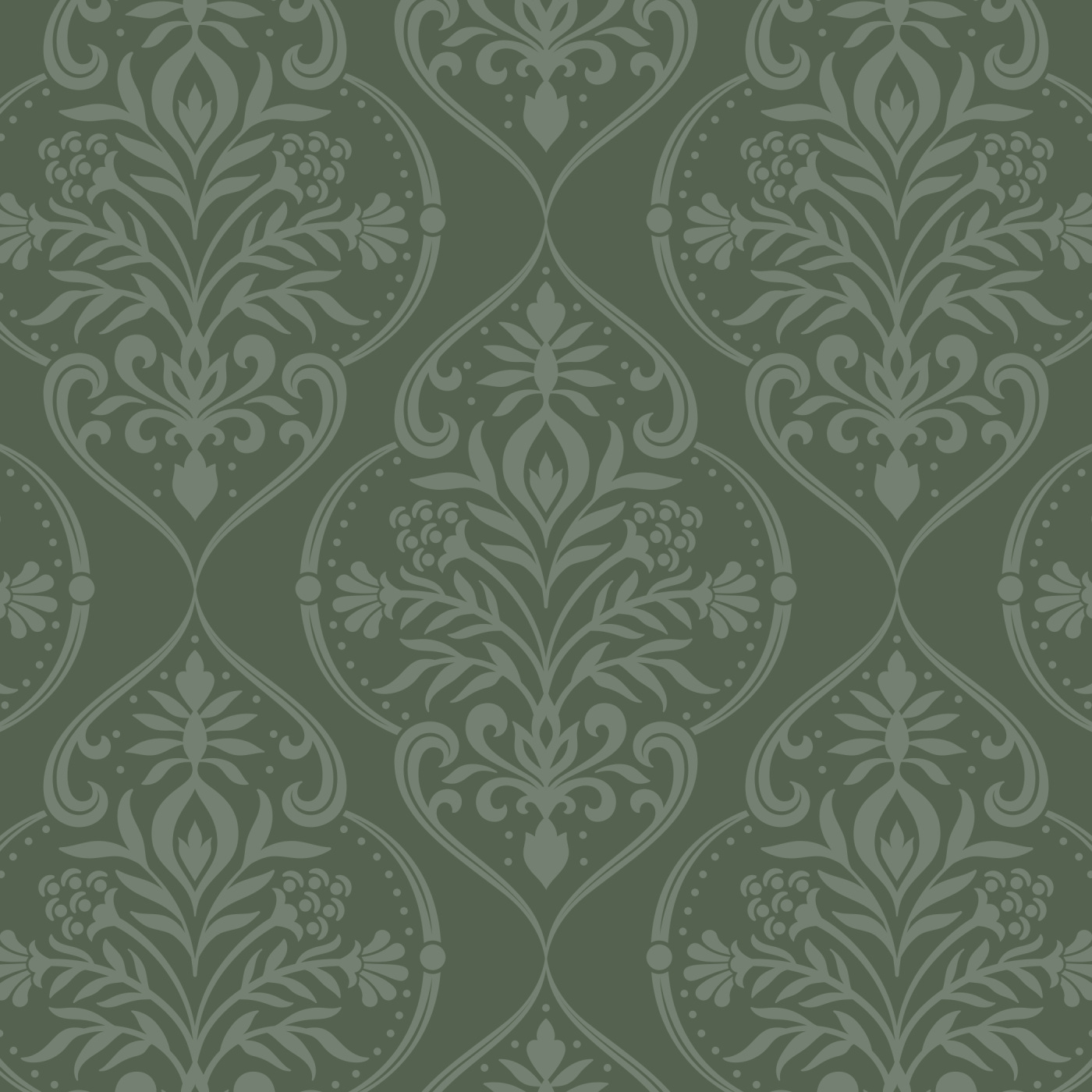 Floral Damask Wallpaper