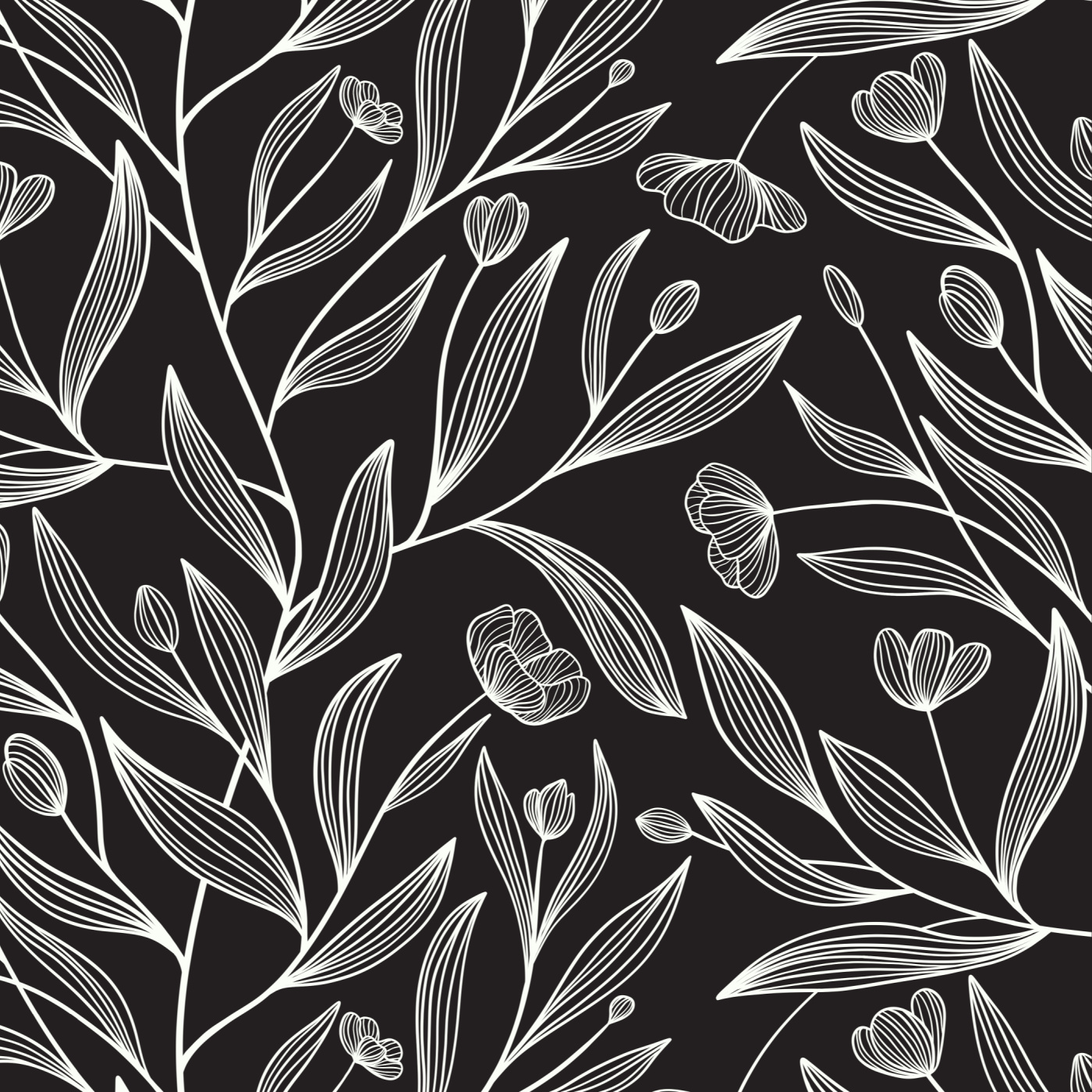 Lined Tulips Wallpaper