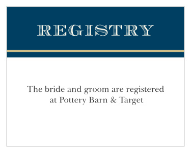 Give guests your wedding wish list with the Photo Ribbon Registry Cards. 
