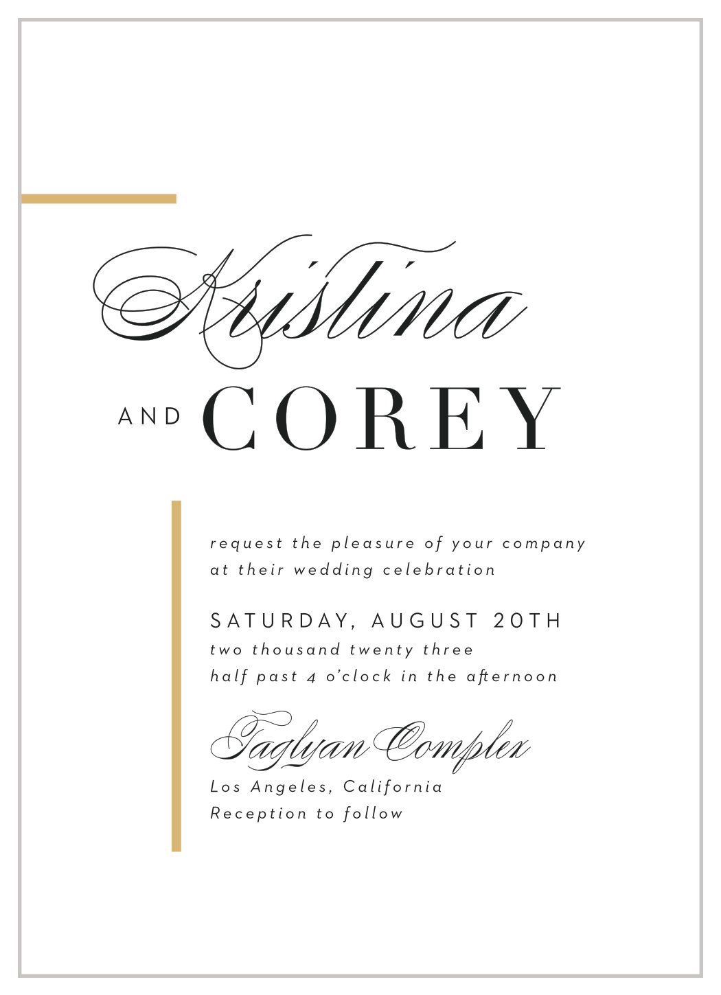 Classic Sophistication Wedding Invitations