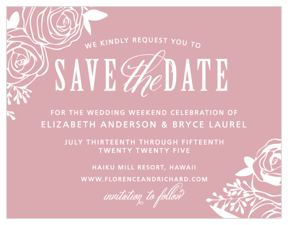 Be sure family and friends mark their calendars for your wedding when you send out our Rustic Flowers Save the Date Magnets.