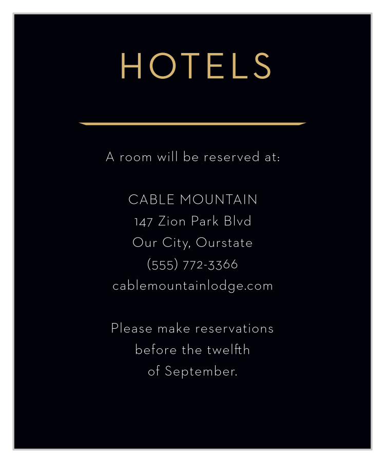Golden Photo Accommodation Cards