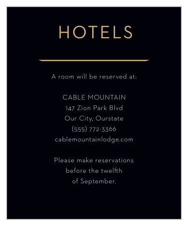 Golden Photo Accommodation Cards