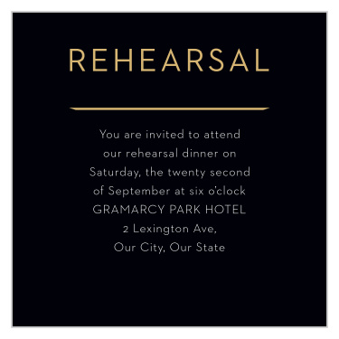 Golden Photo Rehearsal Cards