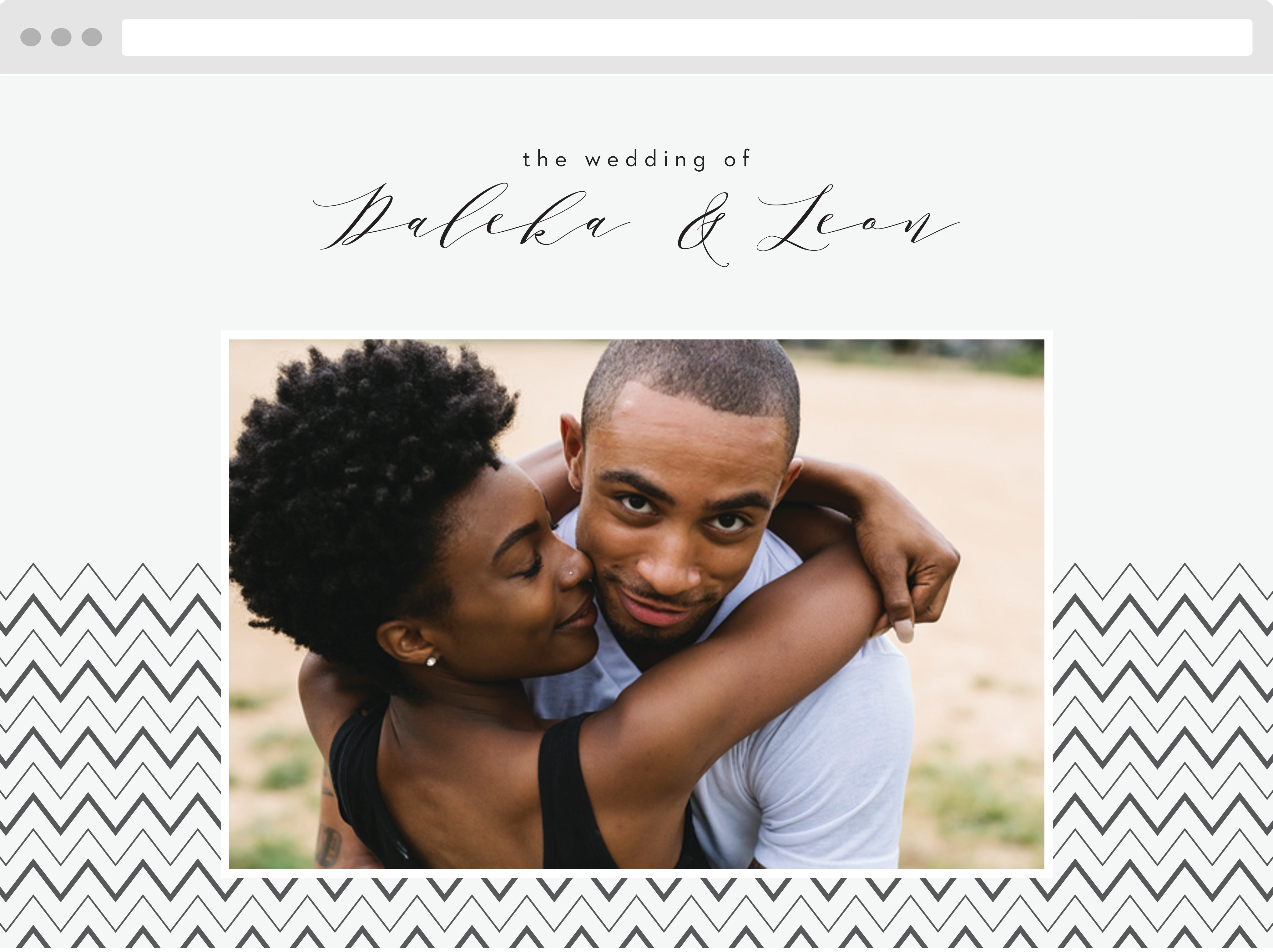 Chevron Ornamental Frame Wedding Website