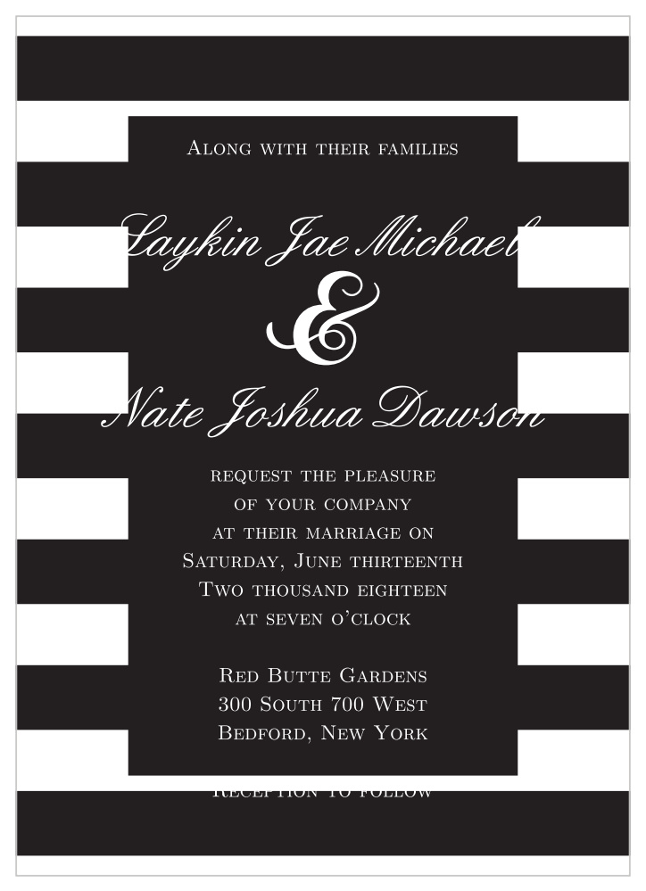 Elegant Gold Stripes Wedding Invitation