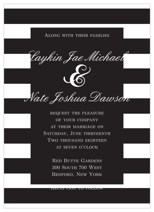 Elegant Gold Stripes Wedding Invitation