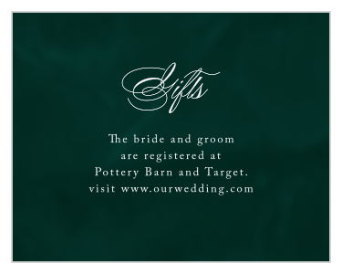 Formal Velveteen Registry Cards