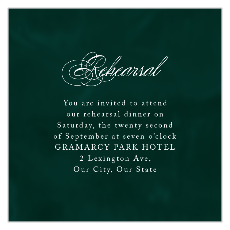 Formal Velveteen Rehearsal Cards