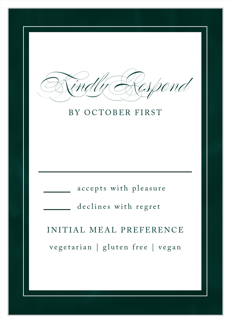 Formal Velveteen Response Cards