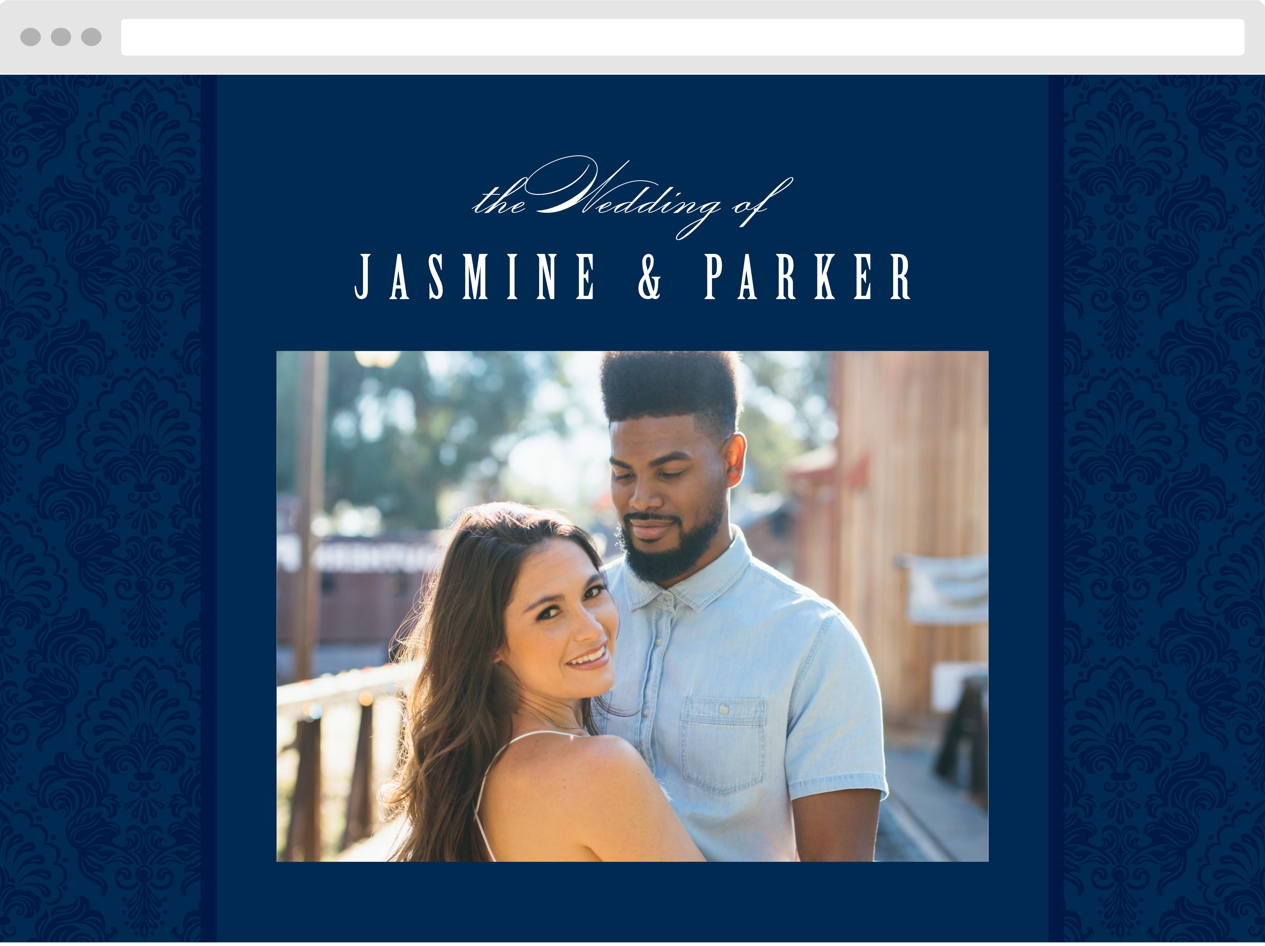 Ribbon & Damask Wedding Website