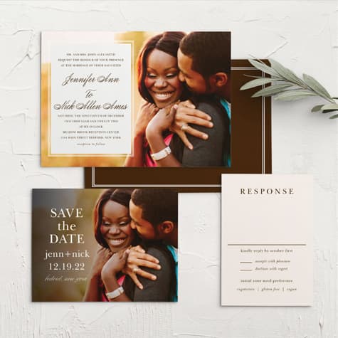 Sheer Overlay Wedding Invitations