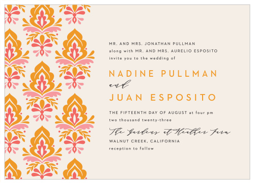 Damask Sides Wedding Invitations
