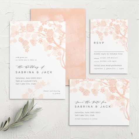 Tree Blossoms Wedding Invitations