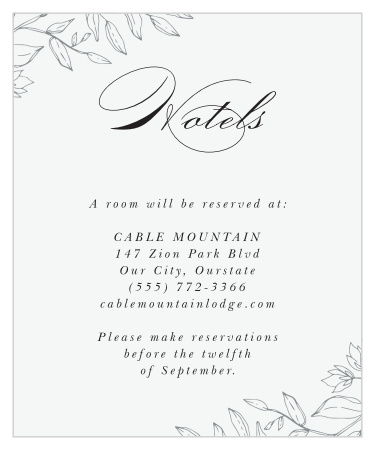 Penwork Florals Accommodation Cards