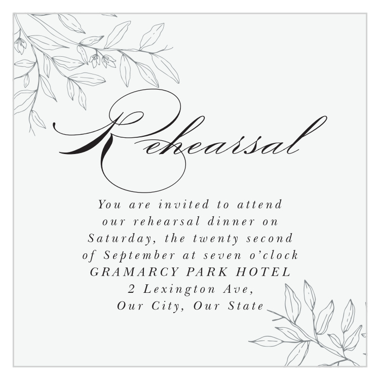 Penwork Florals Rehearsal Cards