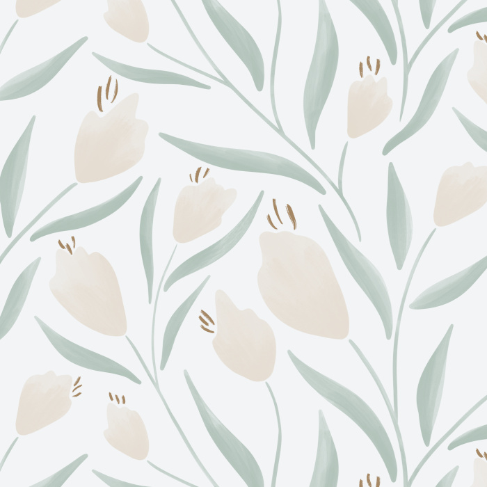 Have a garden you never need to tend to with our Watercolor Tulips Peel And Stick Removable Wallpaper.