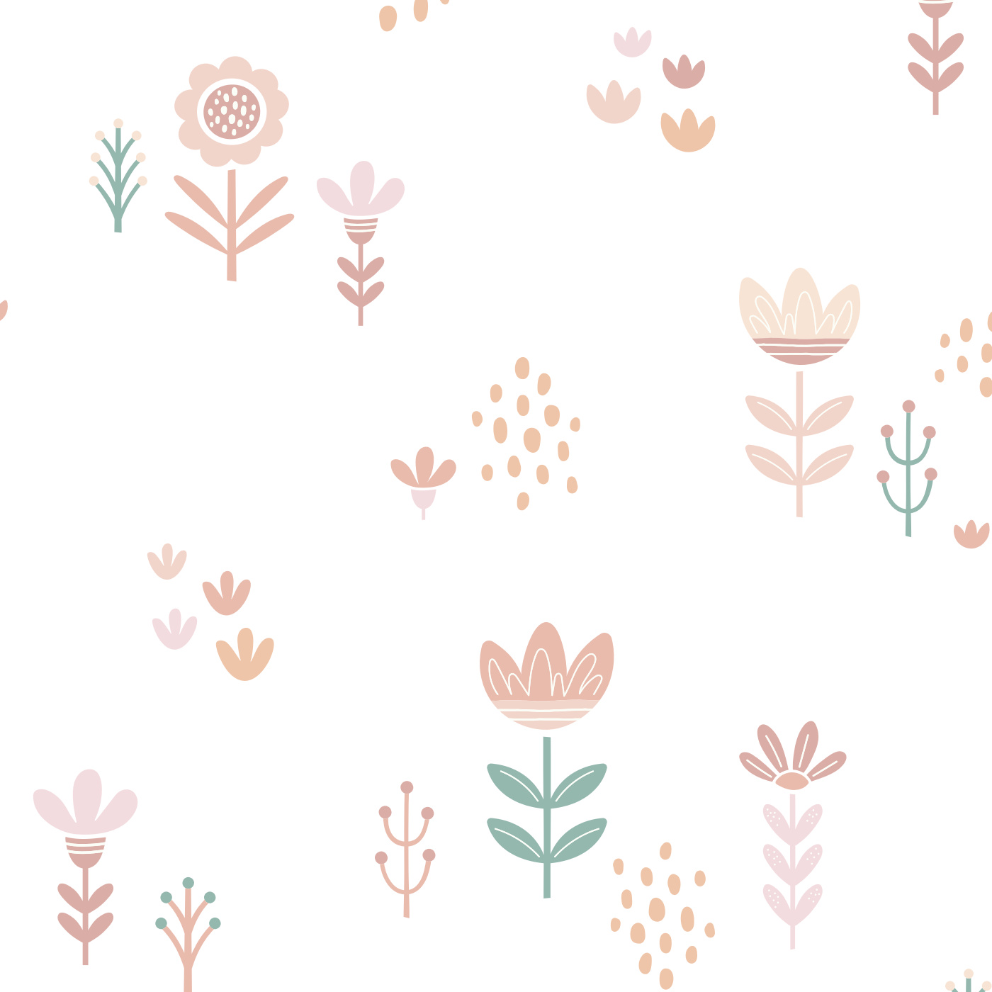 Scandinavian Flowers Wallpaper