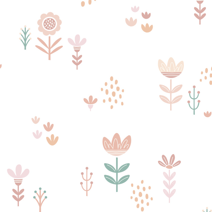 Add a garden of sunshine to any room with our Scandinavian Flowers Peel And Stick Removable Wallpaper.