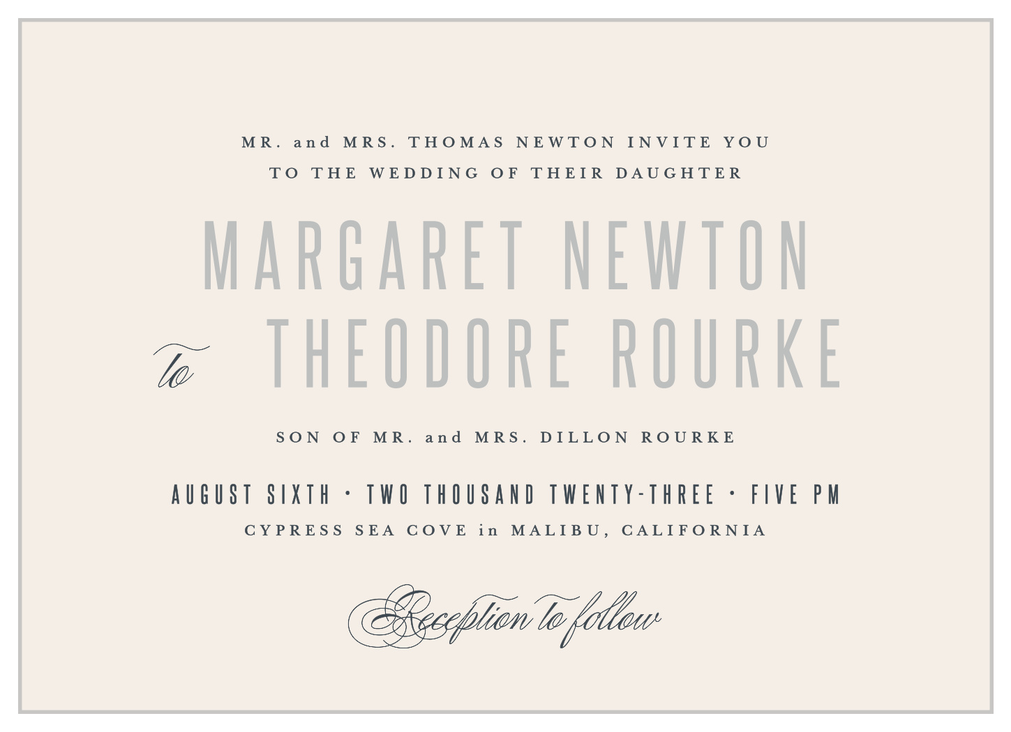 Traditionally Formal Wedding Invitations