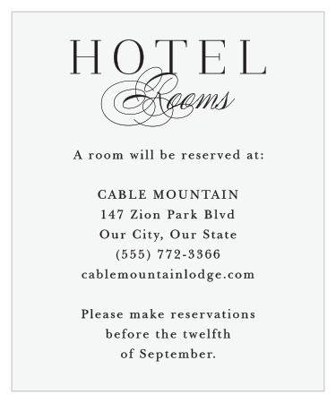 Lovely Opaque Accommodation Cards
