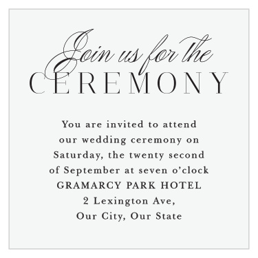 Lovely Opaque Ceremony Cards