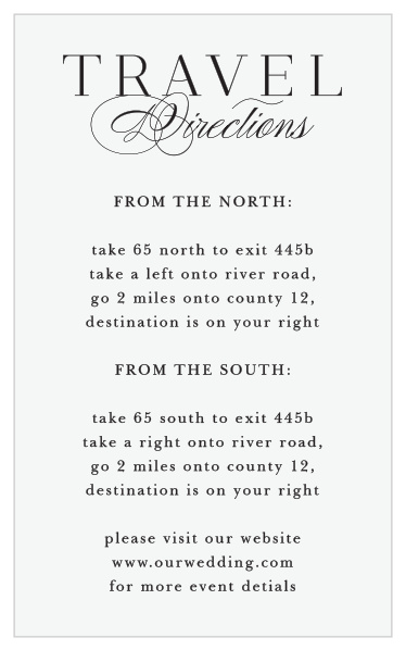 Lovely Opaque Direction Cards