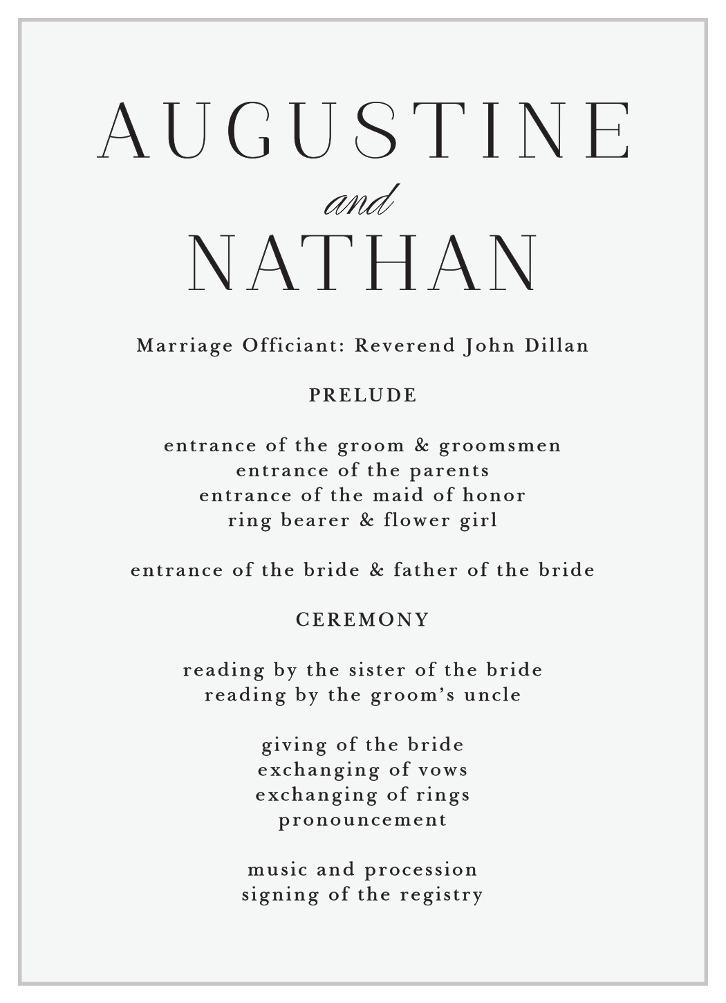 Lovely Opaque Wedding Programs