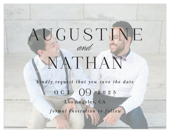 Family and friends are sure to mark their calendars for your wedding when they see our Lovely Opaque Save the Date Cards.