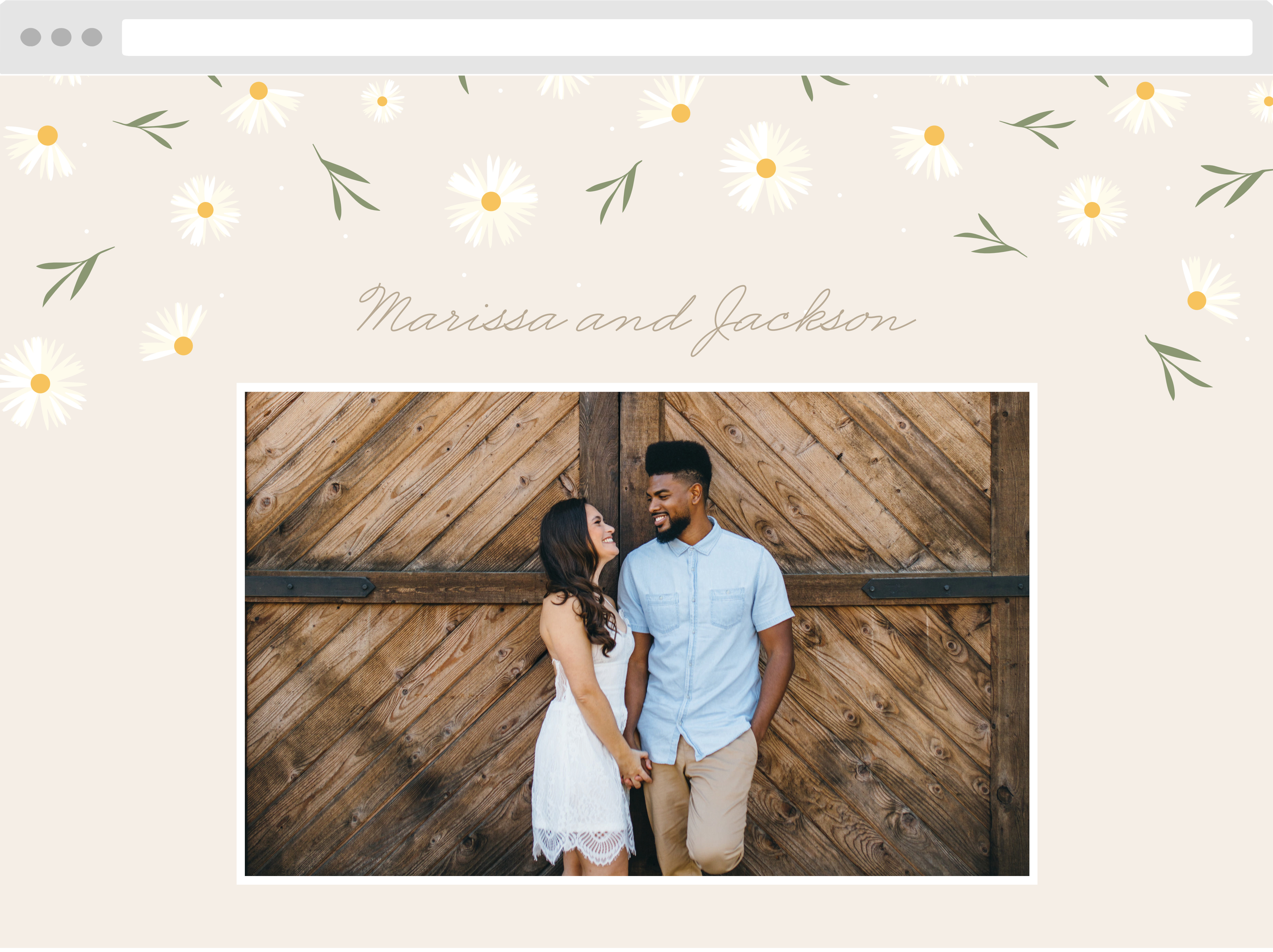 Falling Daisies Wedding Website