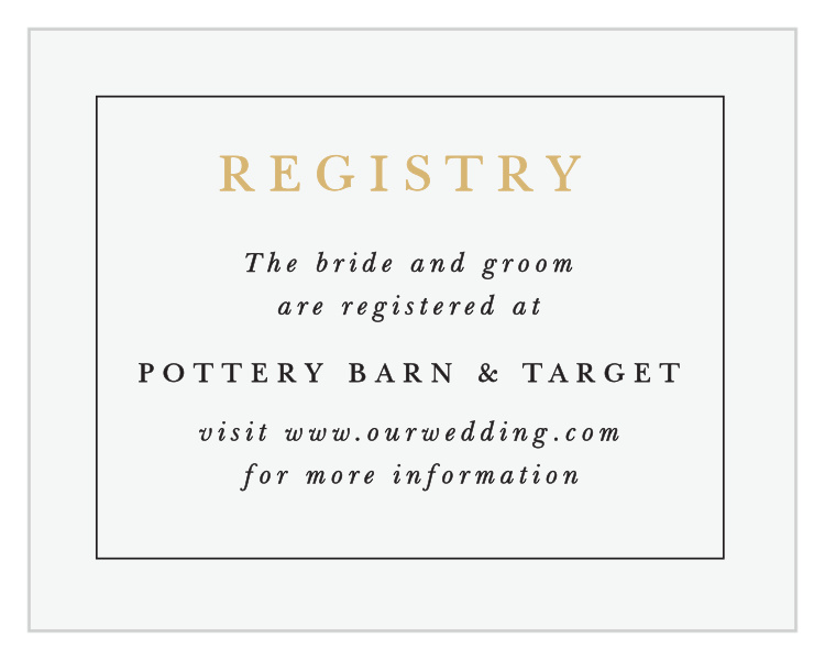 Timeless Classic Registry Cards