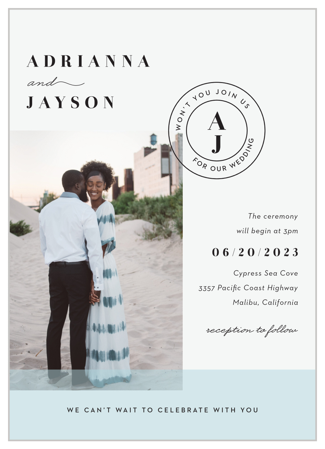Sheer Stripe Wedding Invitations