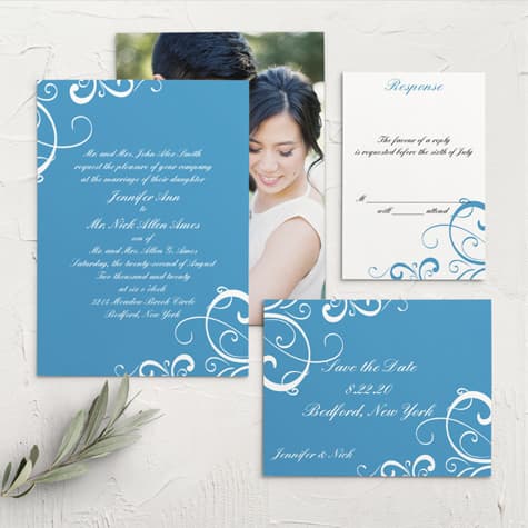 Simple Swirls Wedding Invitations
