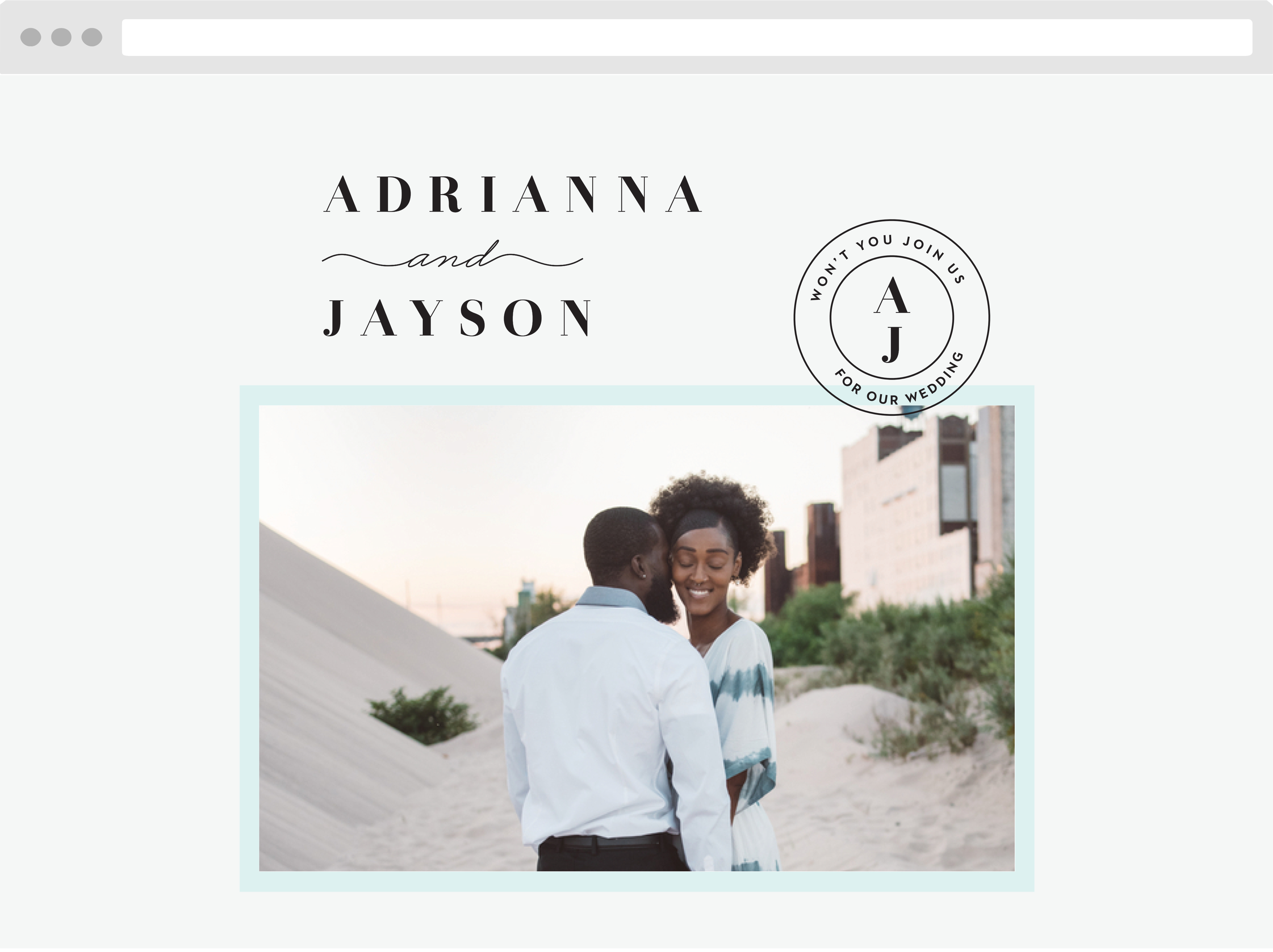 Sheer Stripe Wedding Website