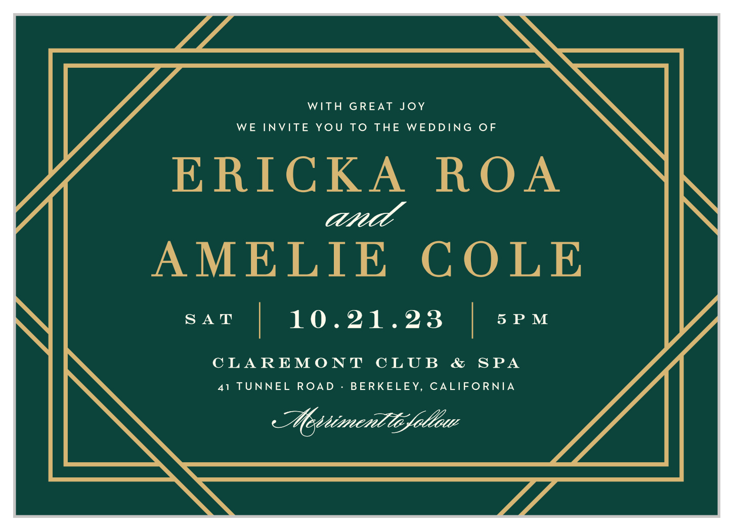 Elegant Overlap Wedding Invitations