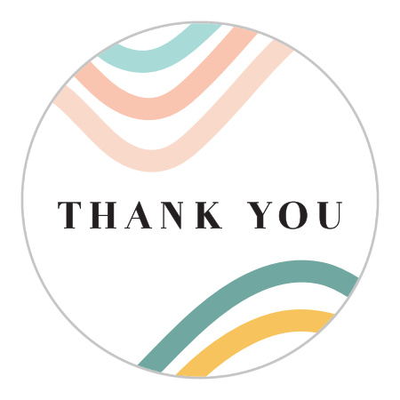 Mod Waves Wedding Stickers
