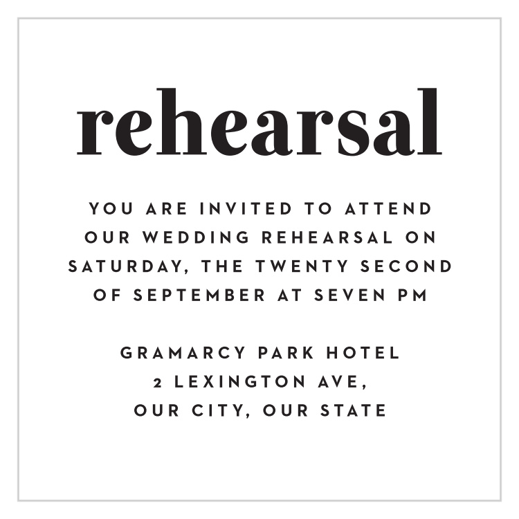 Modern Typeface Rehearsal Cards