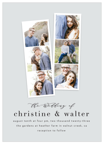 Cascading Photo Portrait Wedding Invitations