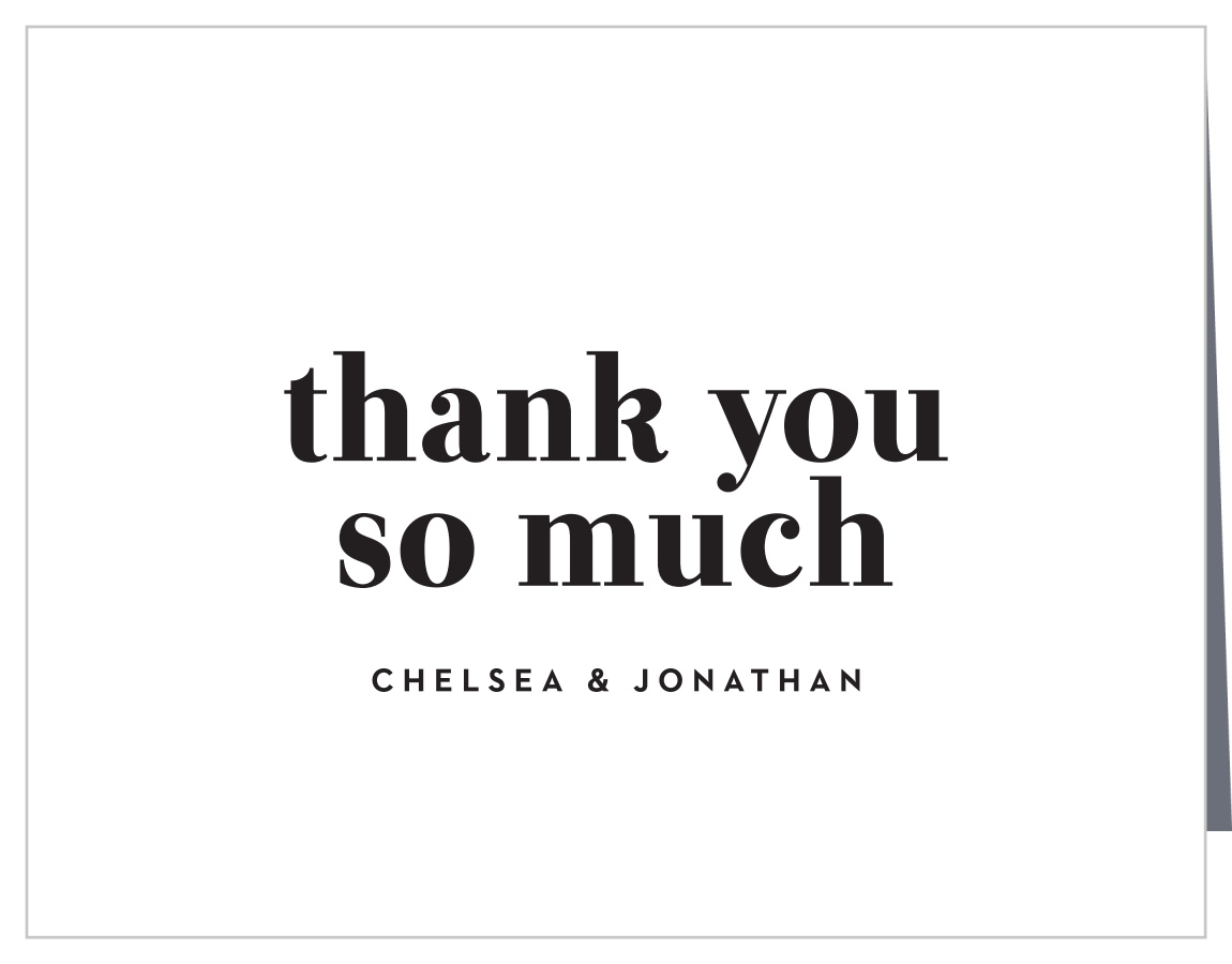 Modern Typeface Wedding Thank You Cards