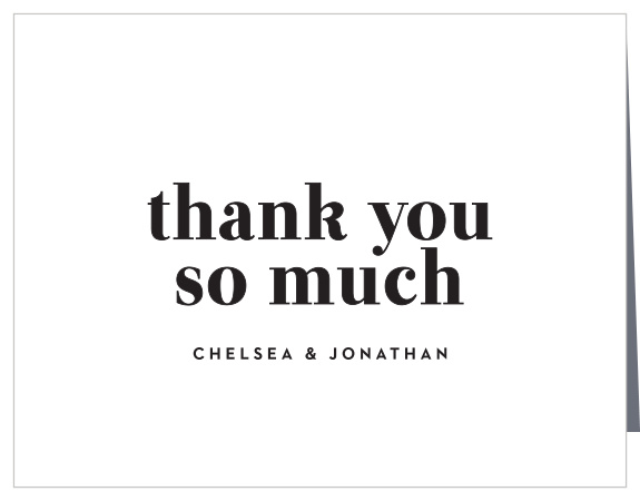 Modern Typeface Wedding Thank You Cards