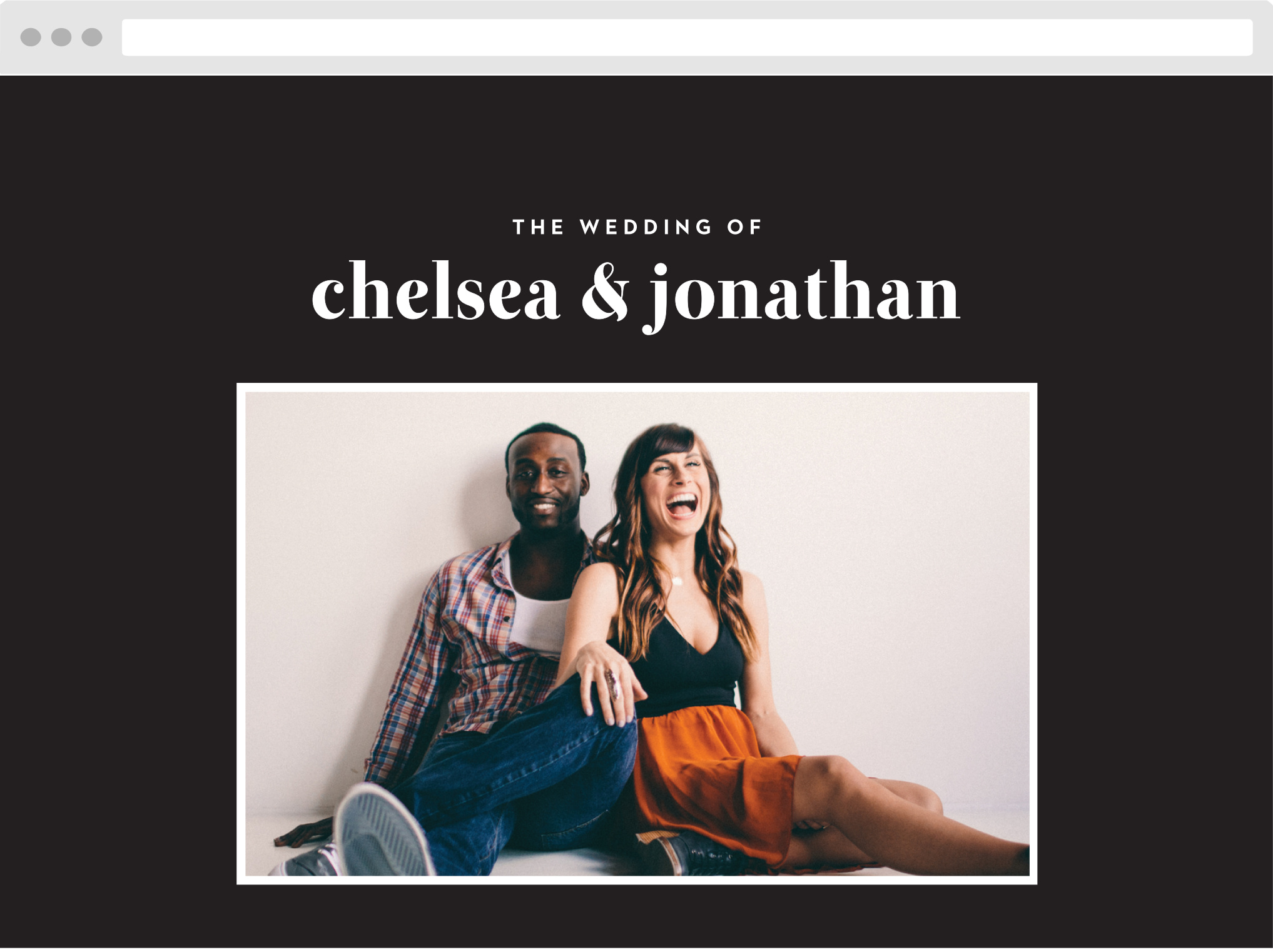 Modern Typeface Wedding Website